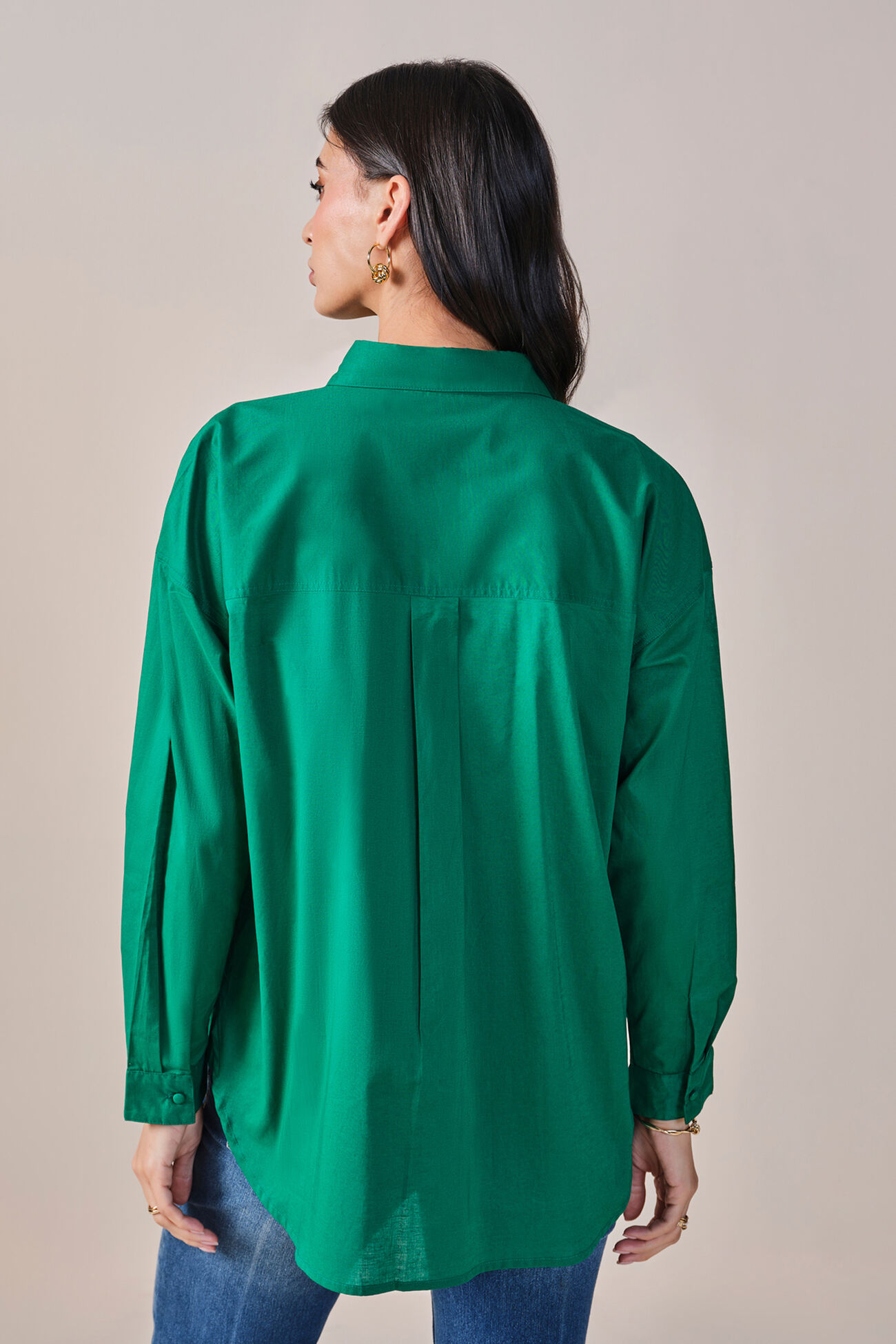 Sensational Solid Cotton Shirt, Green, image 6