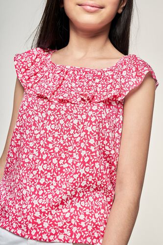 1 - Pink Floral Printed A-Line Top, image 1