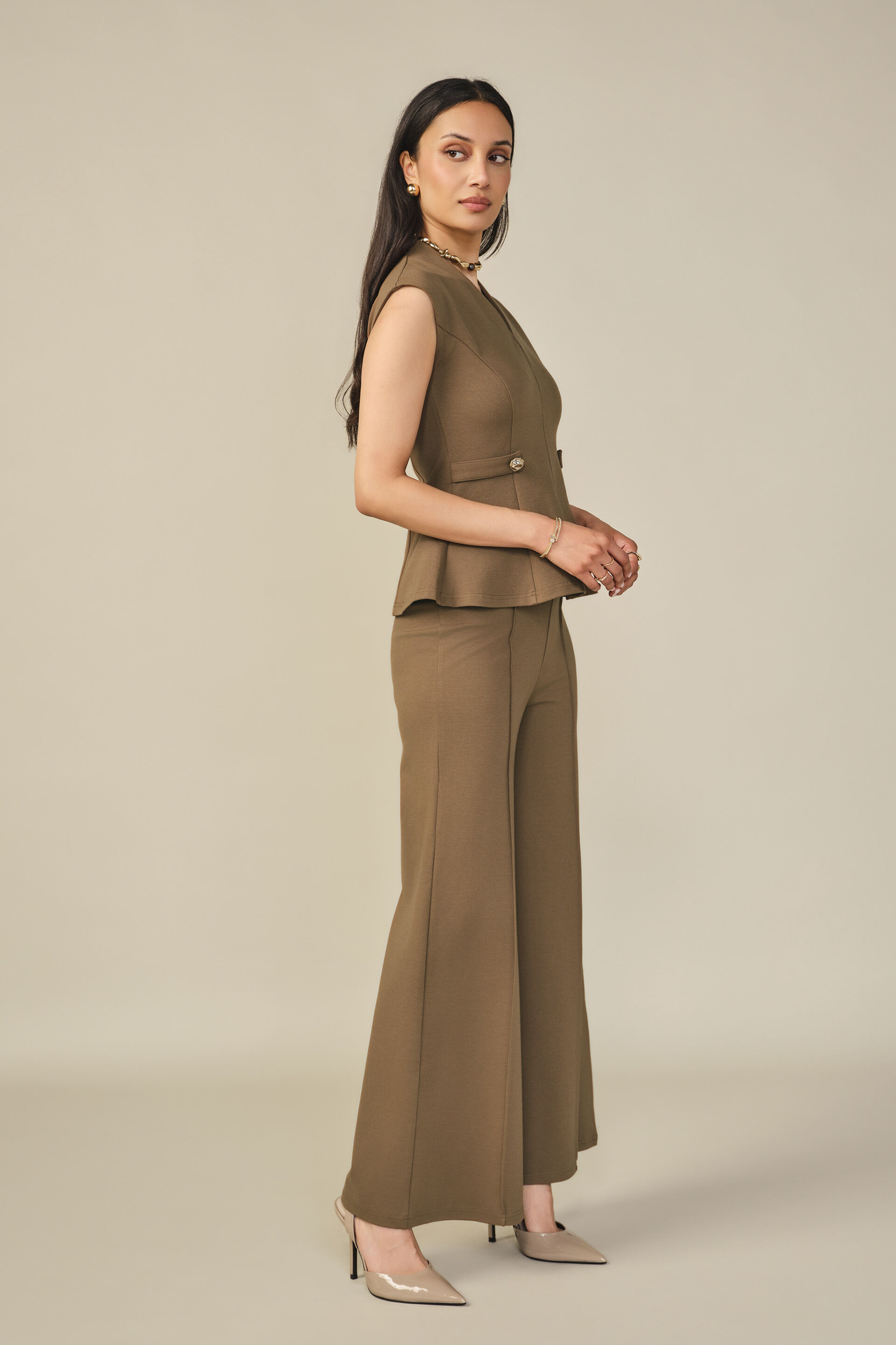 Solid Co-ord in Brown, Brown, image 4