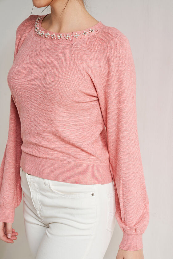 Coral Solid Straight Top, Coral, image 5