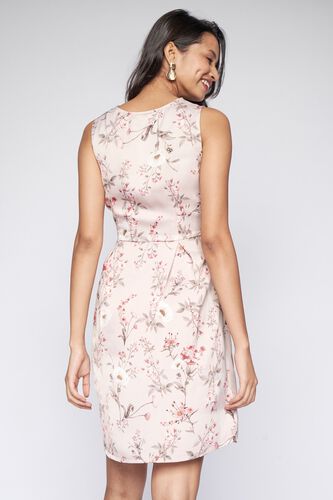 4 - Light Pink Floral Flared Dress, image 4