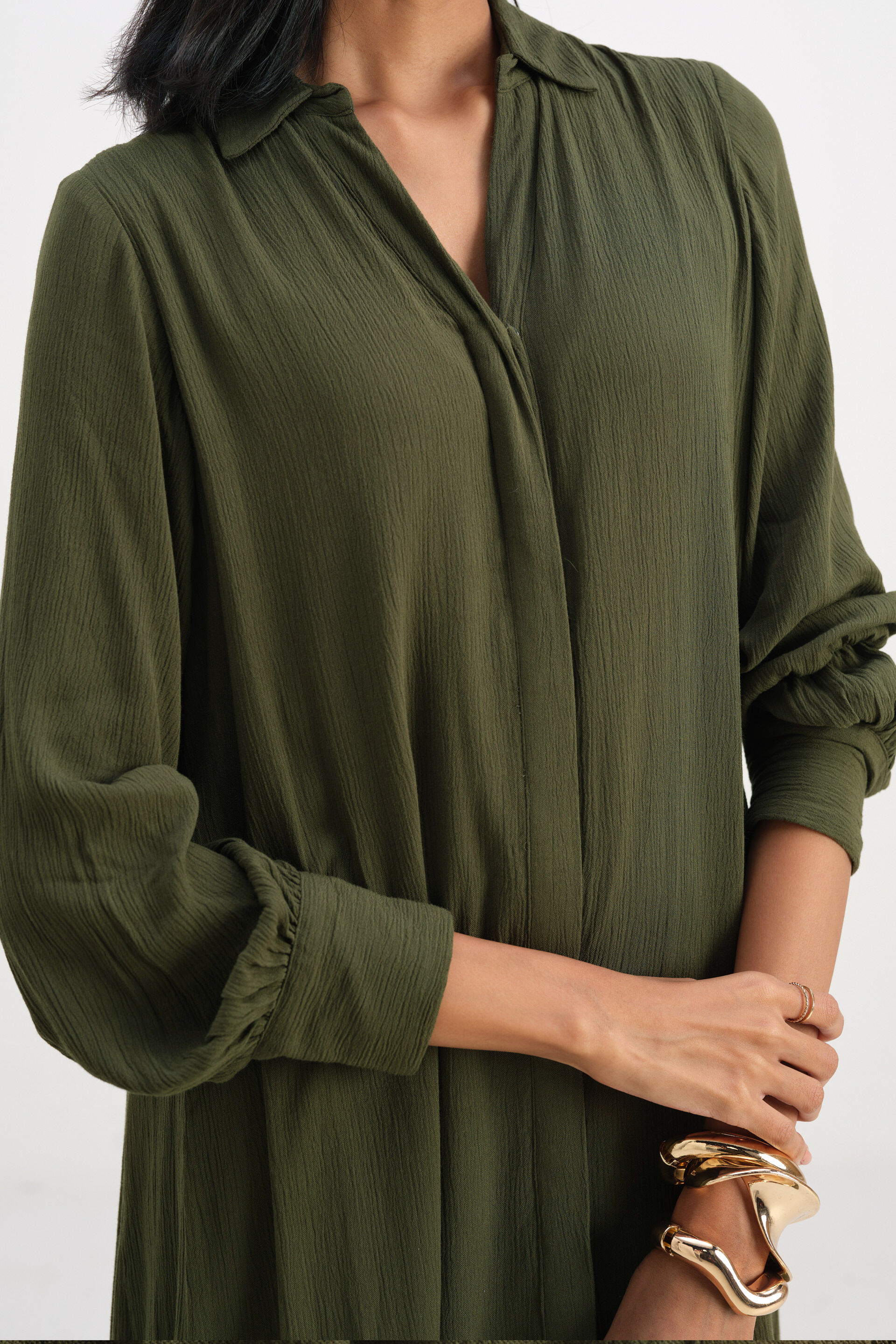 Olive Forest Trail Dress, Olive, image 4