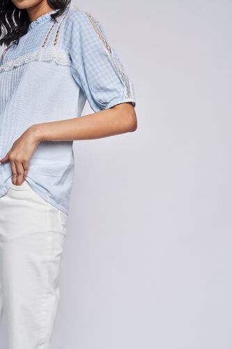 Blue Stripes Straight Top, Blue, image 6