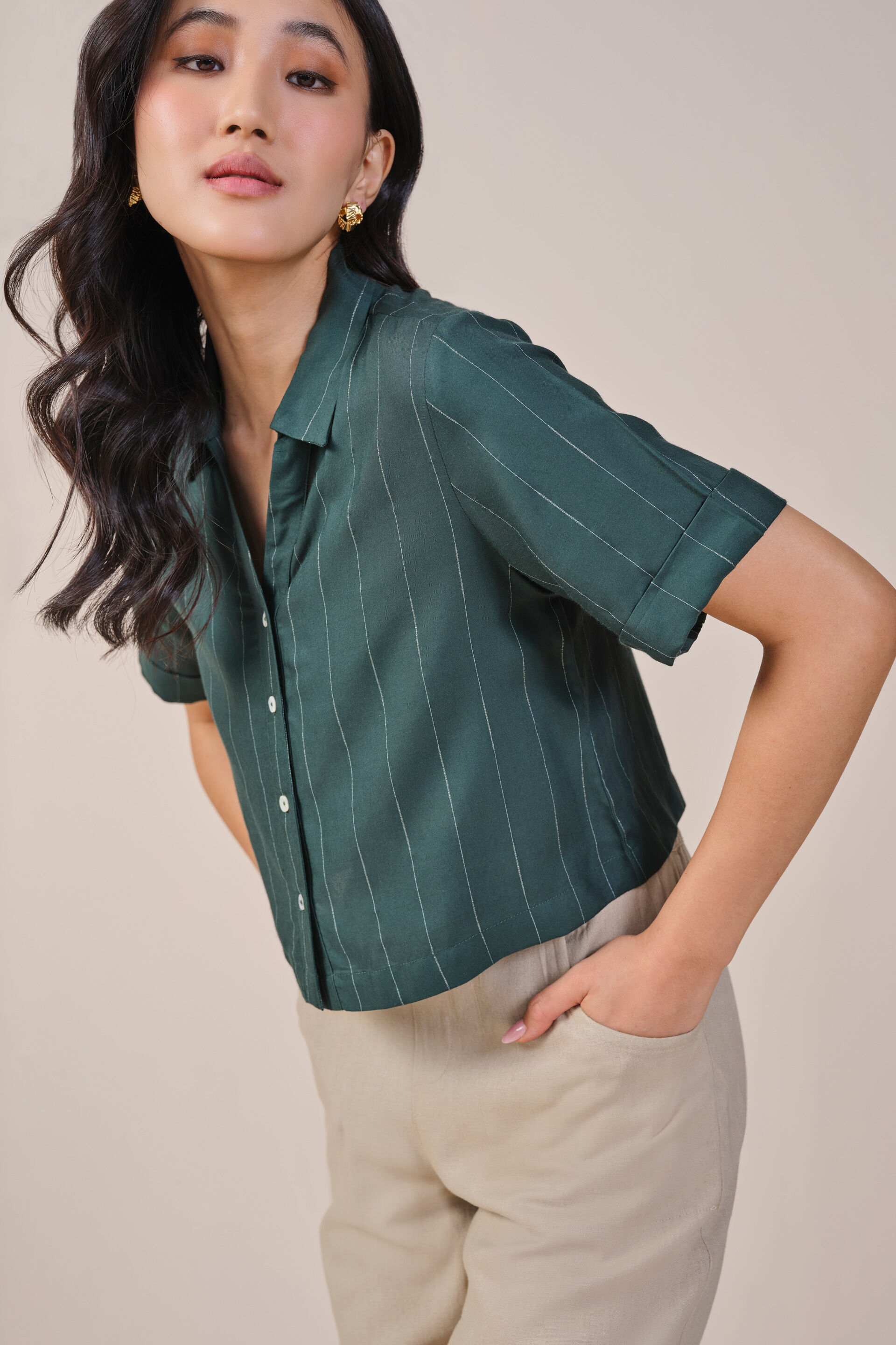 Lagoon Rayon Shirt, Green, image 6