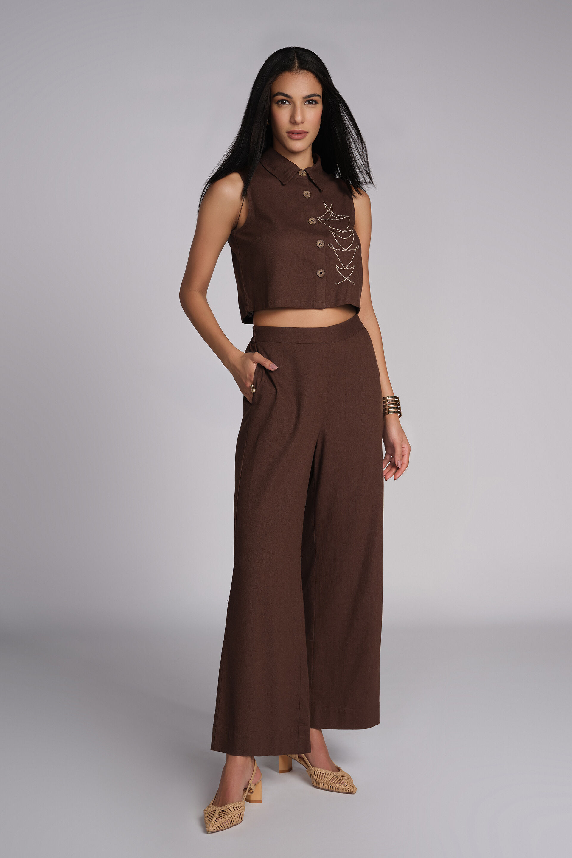 Coffee Hues Co-ord Set, Brown, image 1