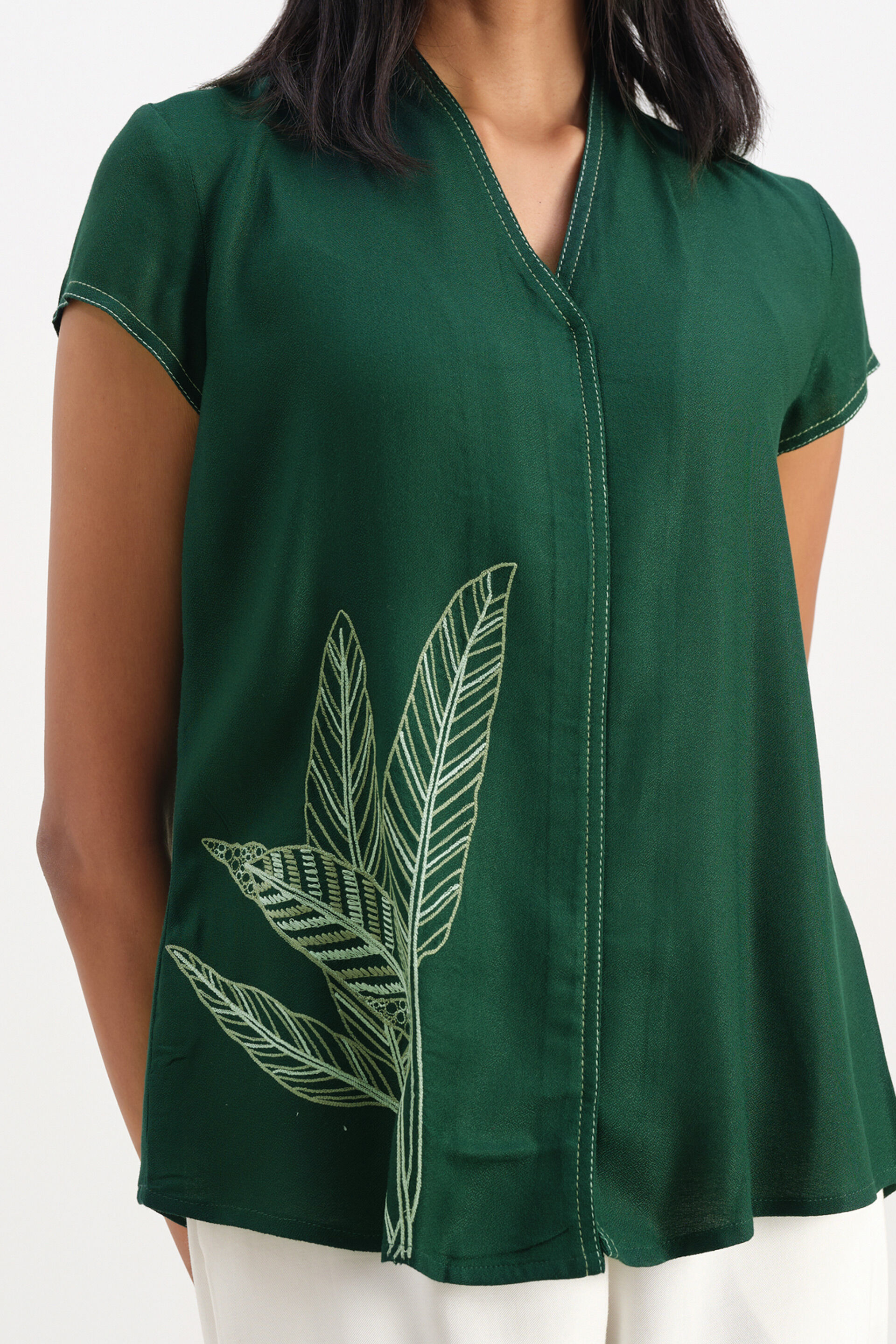 Echoes of Emerald Green Top, Green, image 2