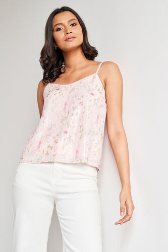 Pink Straight Floral Top, Pink, image 2
