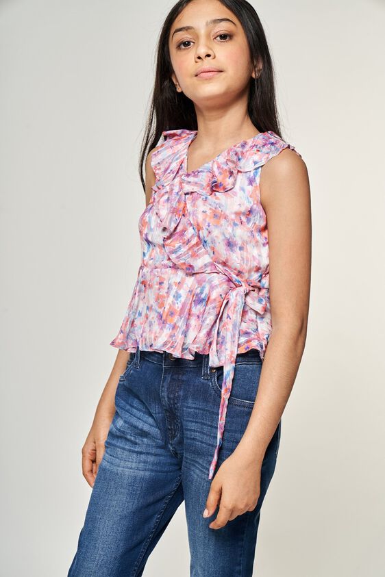 2 - Multi Color Floral Printed Peplum Top, image 2