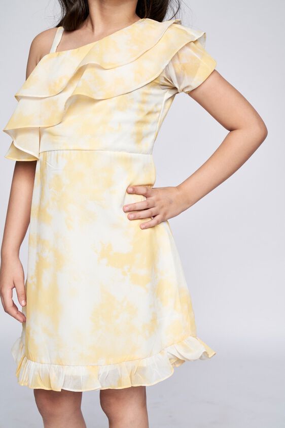 6 - Yellow Tie & Dye Flounce Dress, image 6