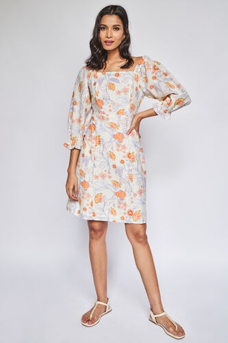 Multi Floral Straight Dress, , image 1