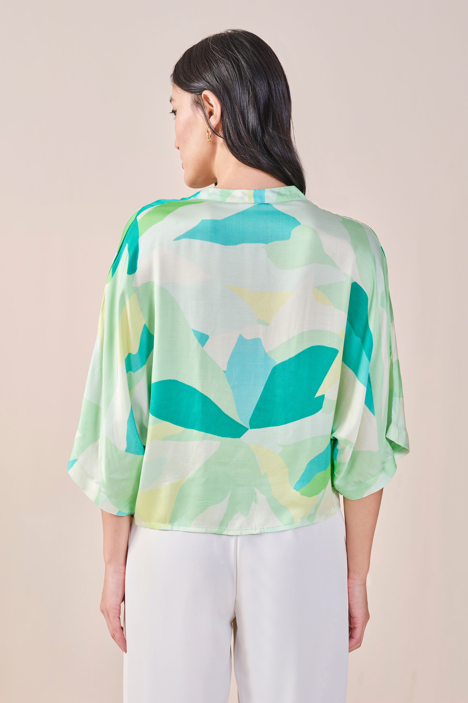 It'S All Abstract Viscose Top, Green, image 4