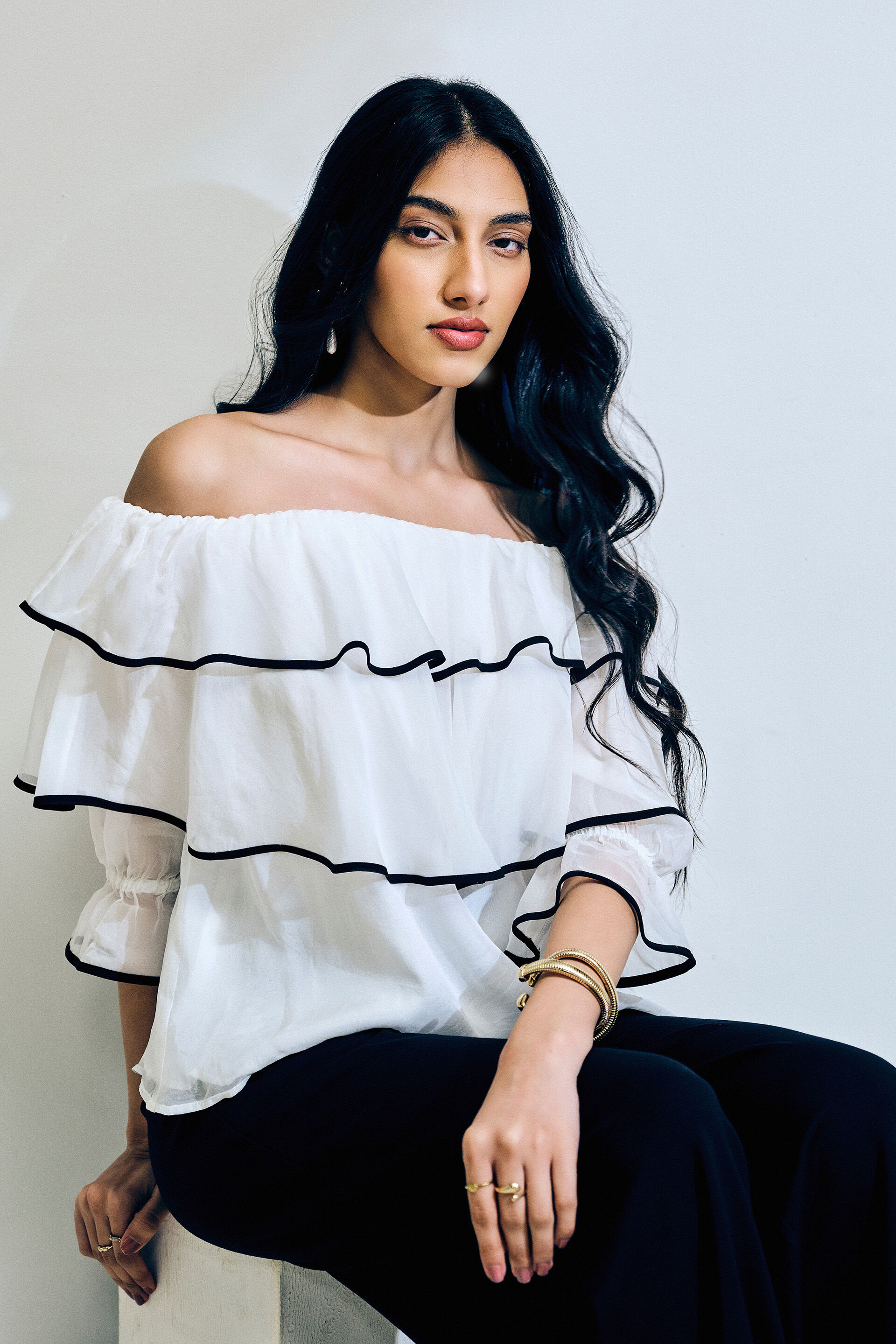 Frosted Petal Top, White, image 3