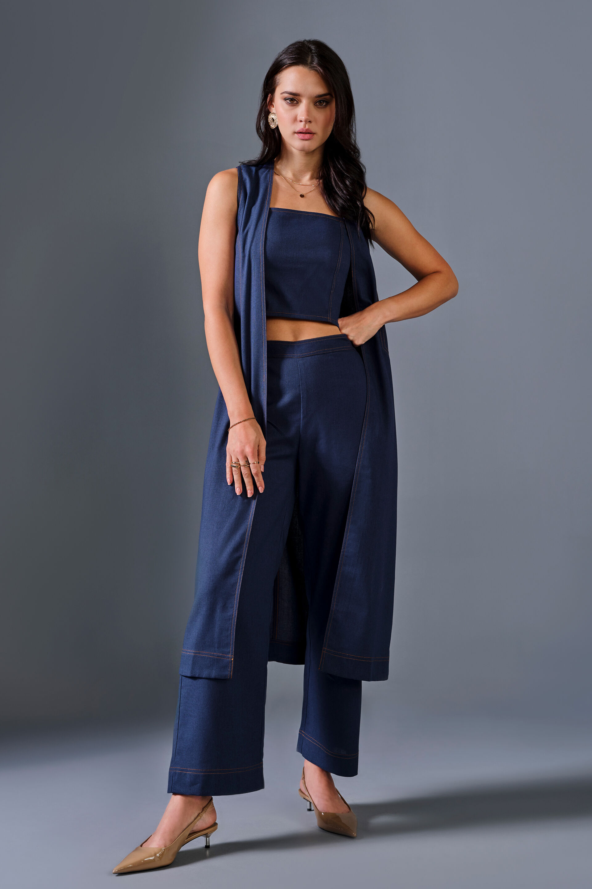 Into the Flow Viscose Blend Set, Navy Blue, image 1