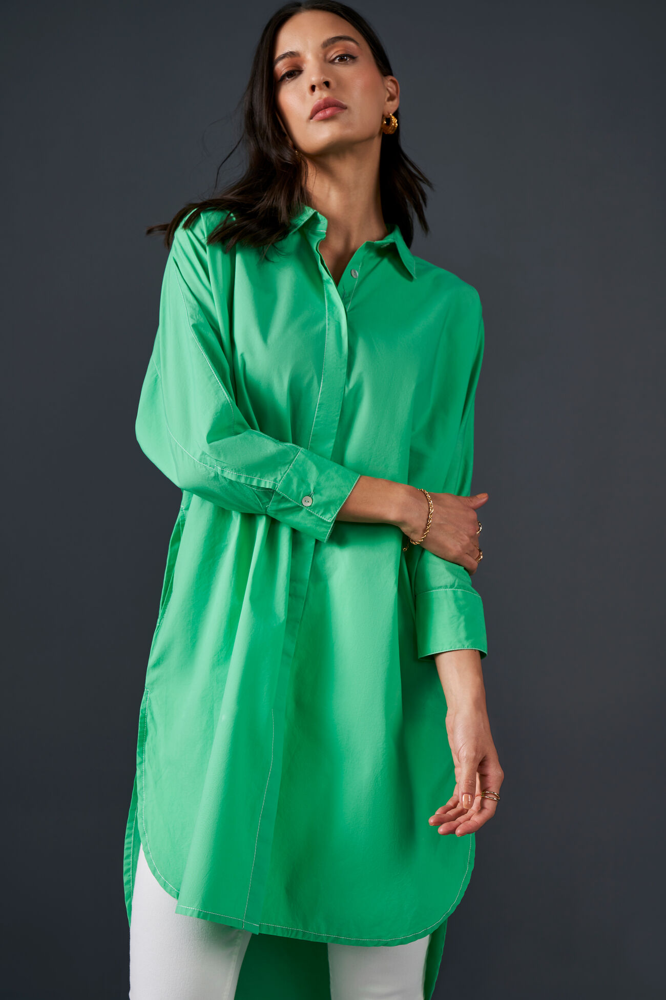 Clover Lover Cotton Tunic, Green, image 3