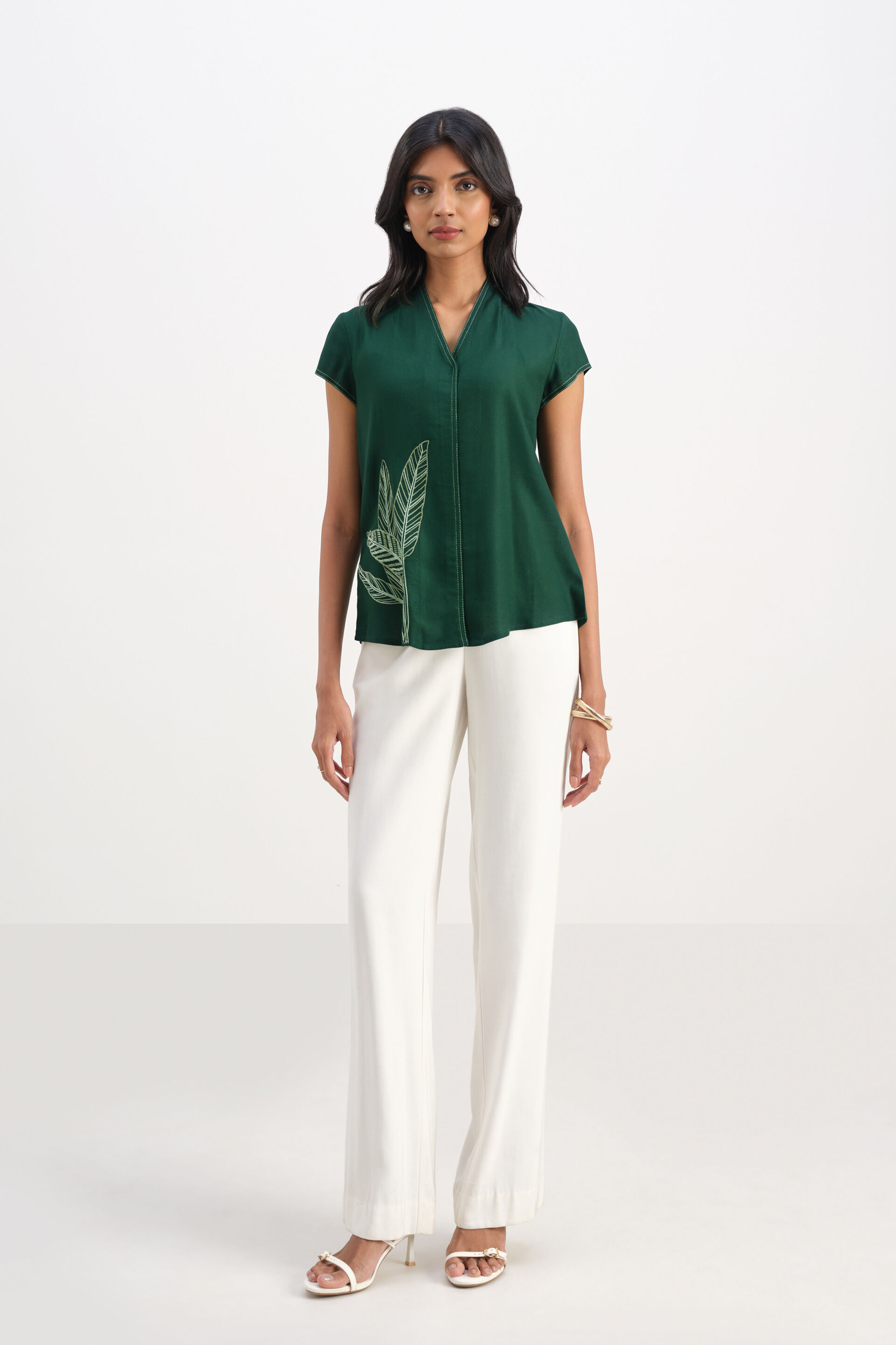 Echoes of Emerald Green Top, Green, image 3