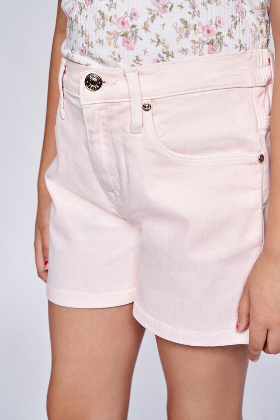 6 - Light Pink Solid Straight Shorts, image 6