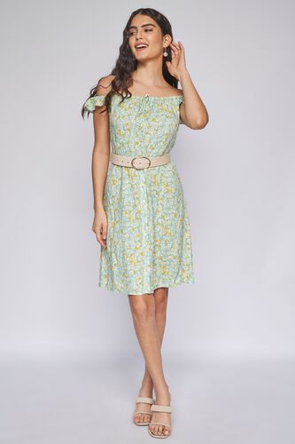 4 - Mint Floral A-Line Dress, image 4
