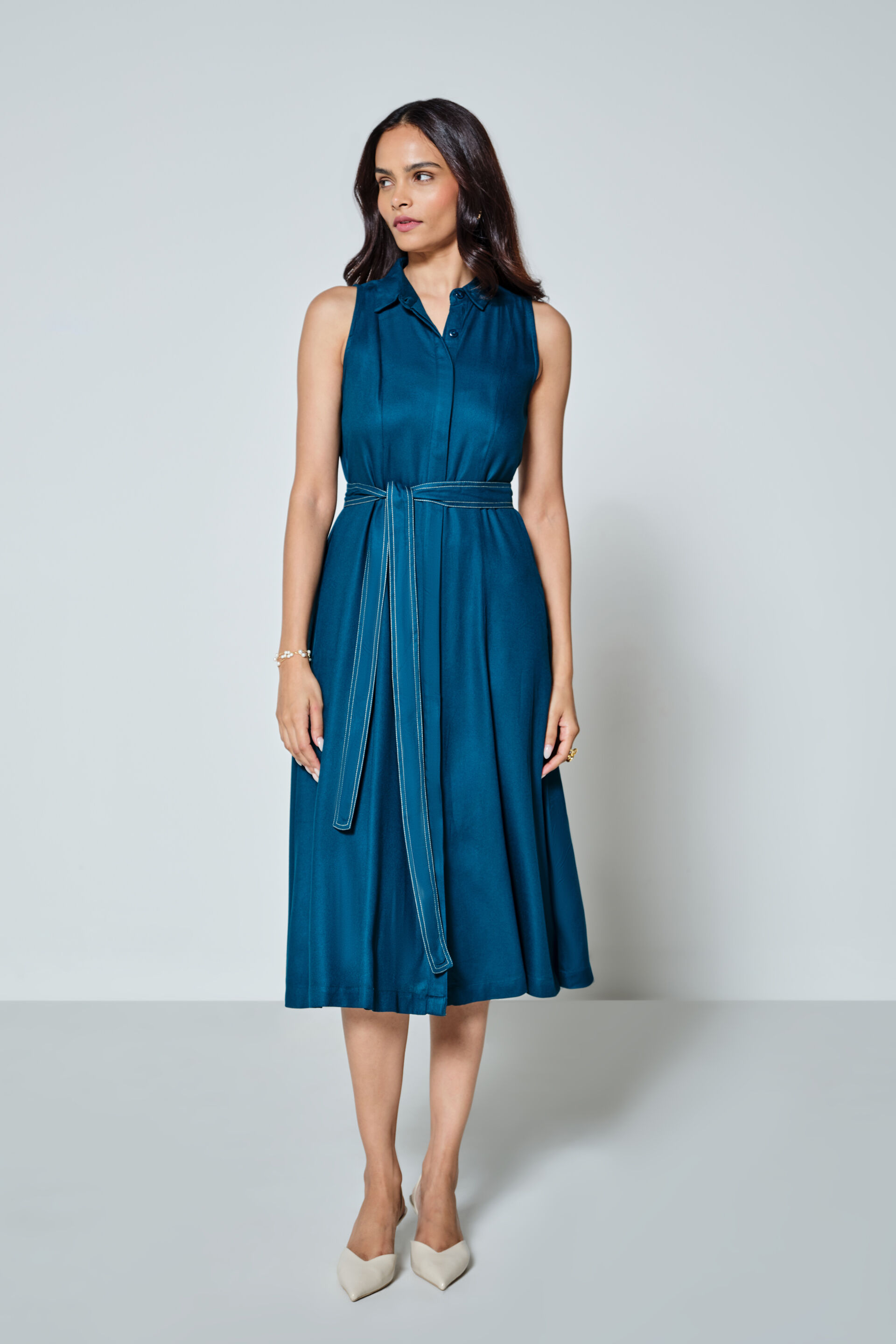 Crisanto Dress, Teal, image 2