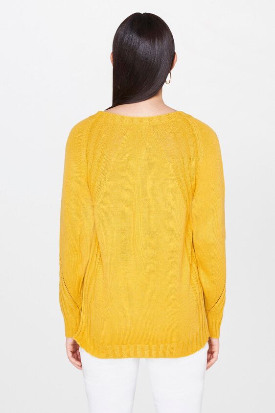 2 - Ochre Round Neck Sweater Top, image 2