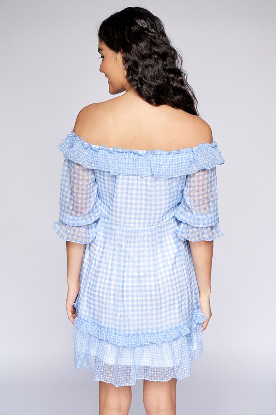 5 - Blue Checks Fit & Flare Dress, image 5
