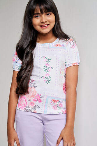 Multi Floral Straight Top, Multi Color, image 3