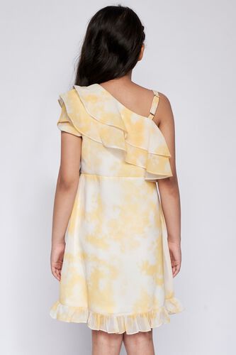 5 - Yellow Tie & Dye Flounce Dress, image 5