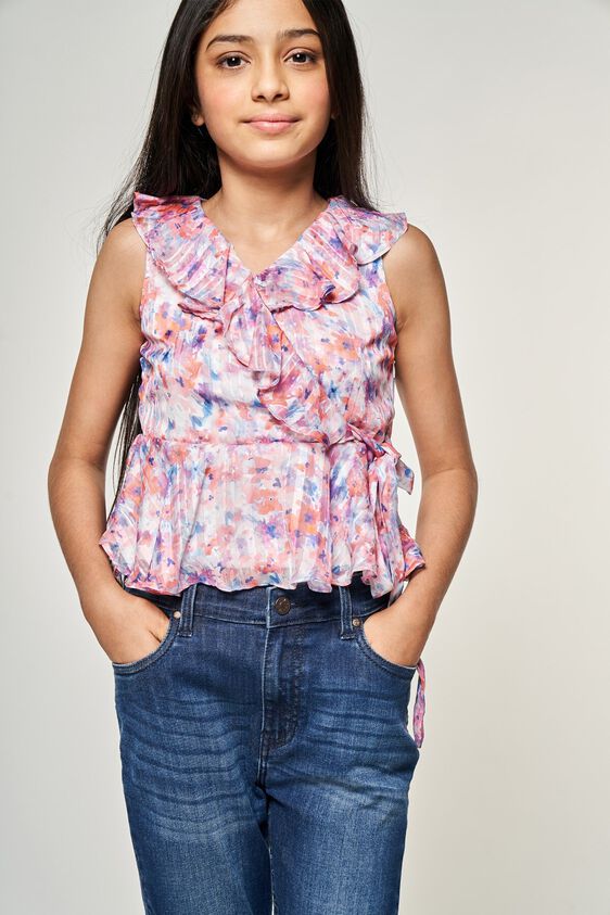 3 - Multi Color Floral Printed Peplum Top, image 3