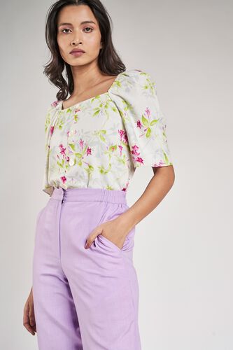 7 - White Floral Printed A-Line Top, image 7