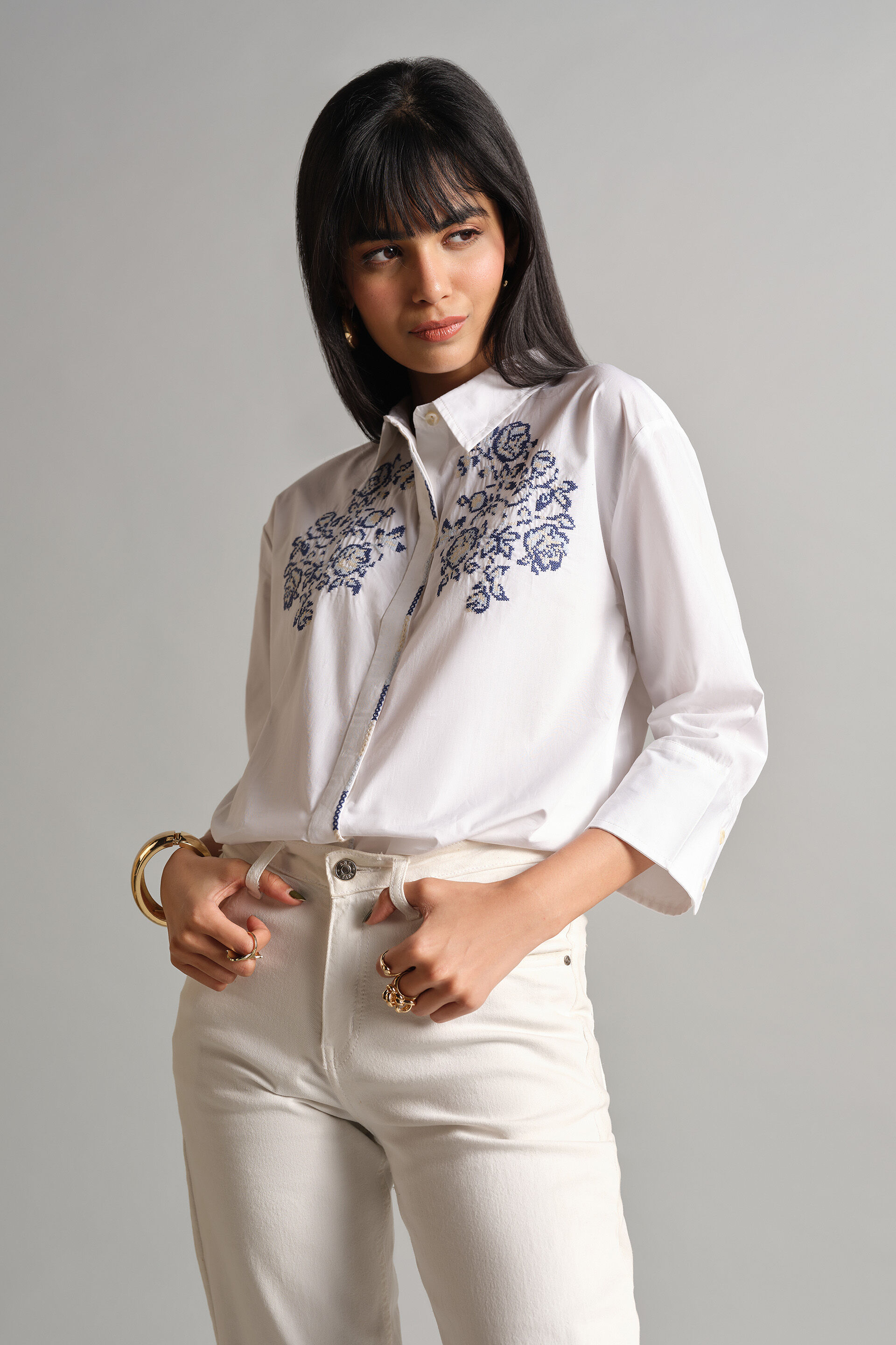 The Blooms Shirt, White, image 3
