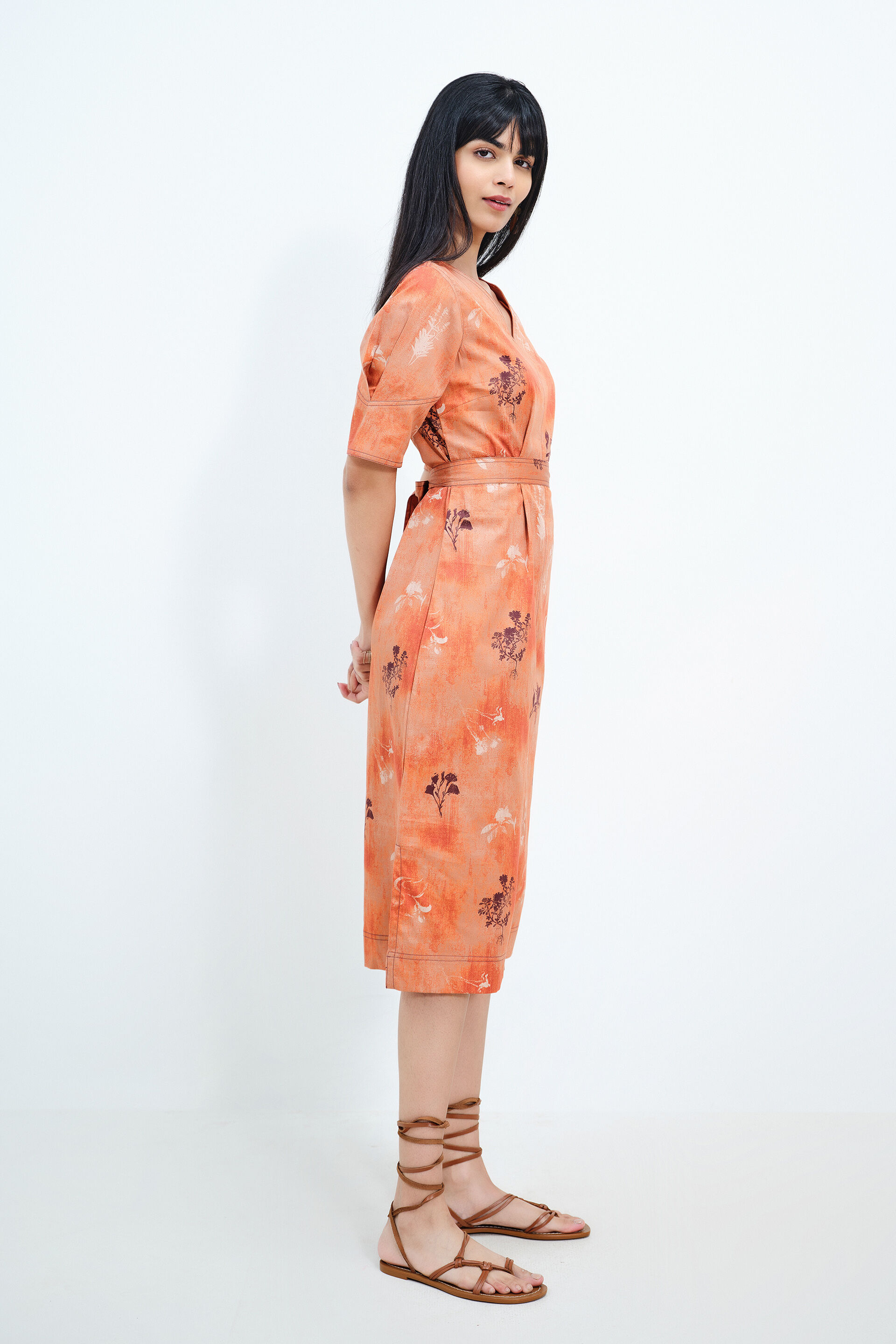 Sunset Story Dress, Orange, image 3