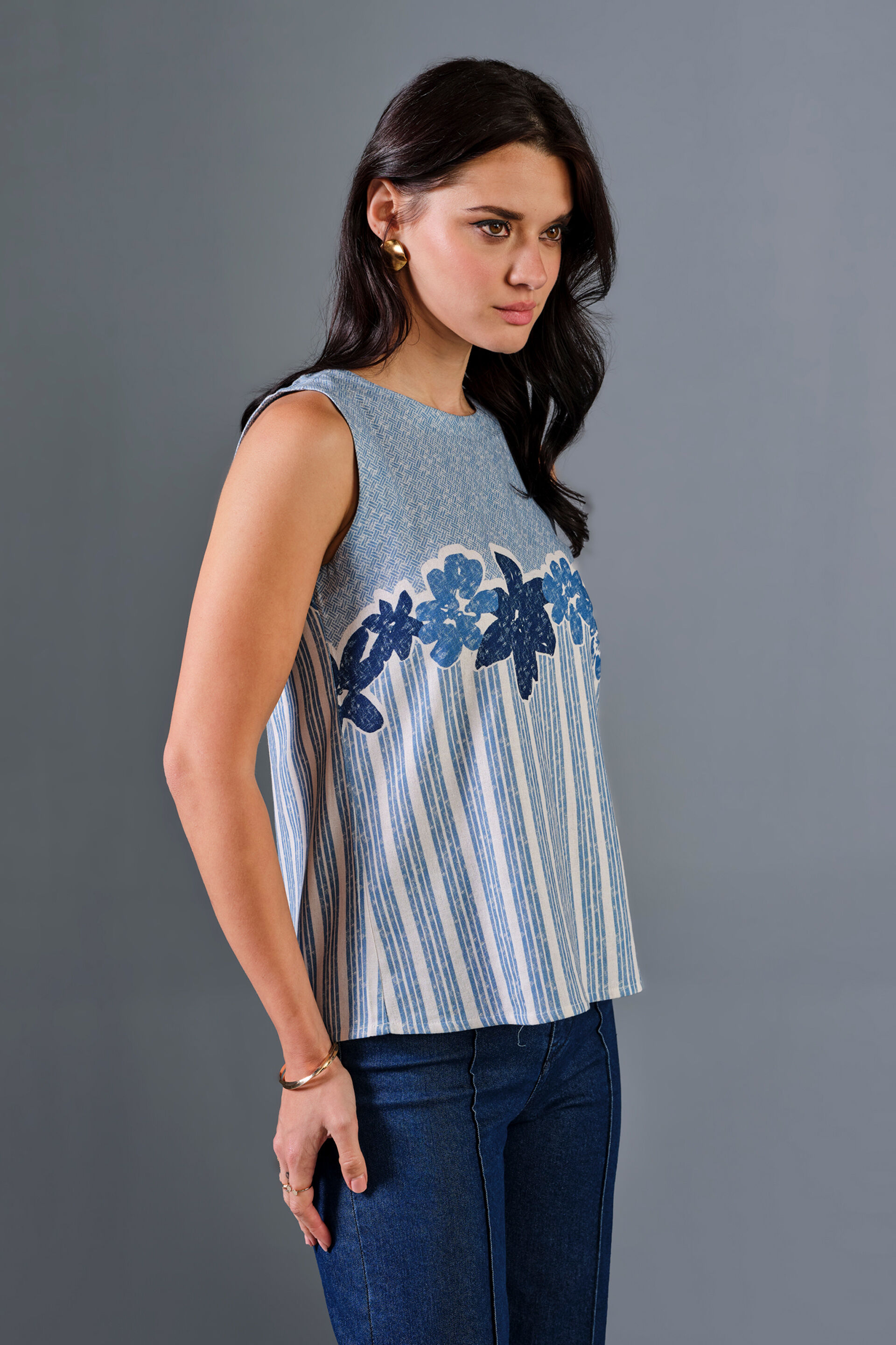 Blueming Viscose Blend Top, Blue, image 6