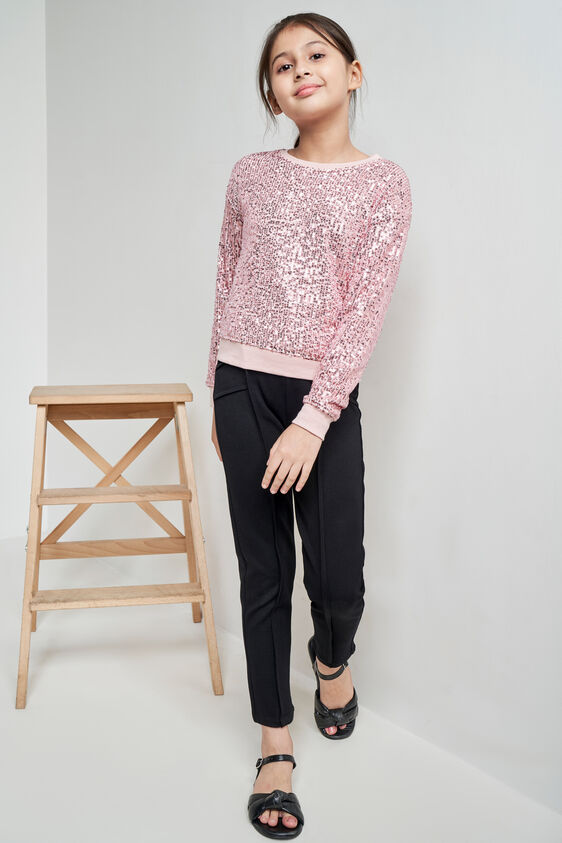 Self Design Straight Sweatshirt, Pink, image 1