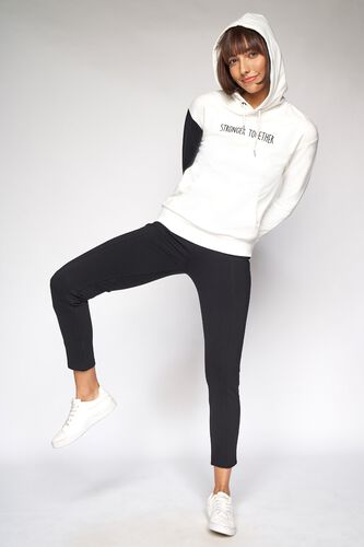 6 - White and Black Colorblocked  Sweater Top, image 6