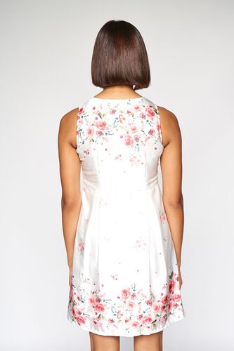 4 - White Floral Fit and Flare Dress, image 4