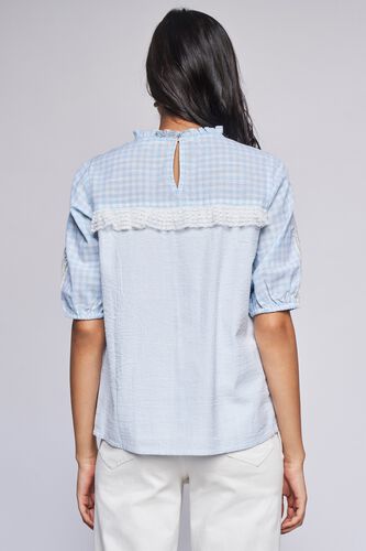 Blue Stripes Straight Top, Blue, image 5