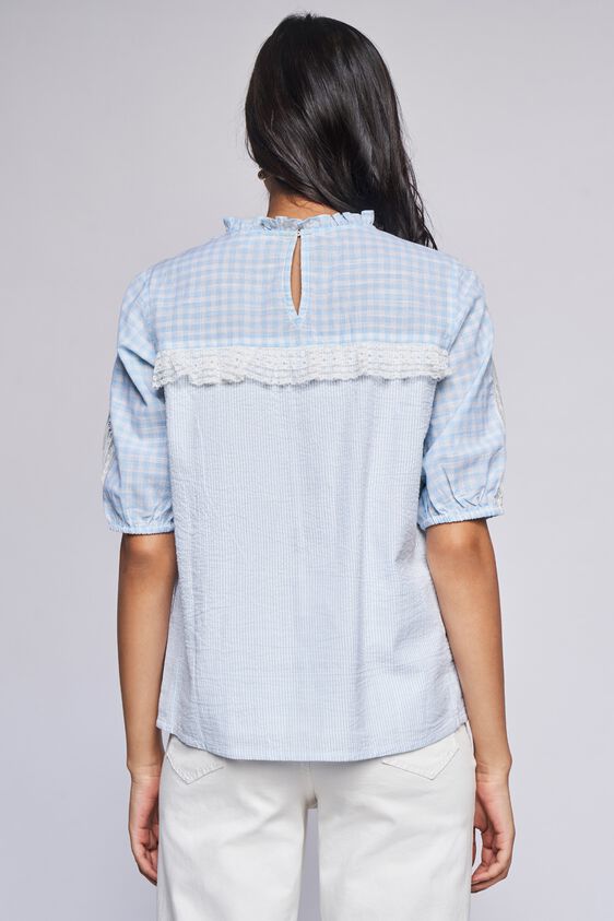 Blue Stripes Straight Top, Blue, image 5