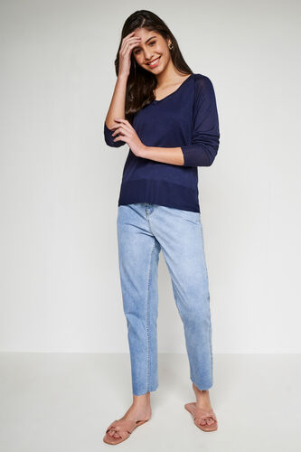 Solid Straight Top, Indigo, image 2