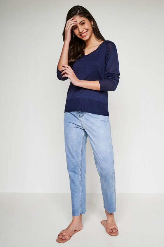 Solid Straight Top, Indigo, image 2