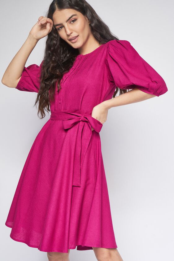 1 - Wine Solid Straight Dress, image 5