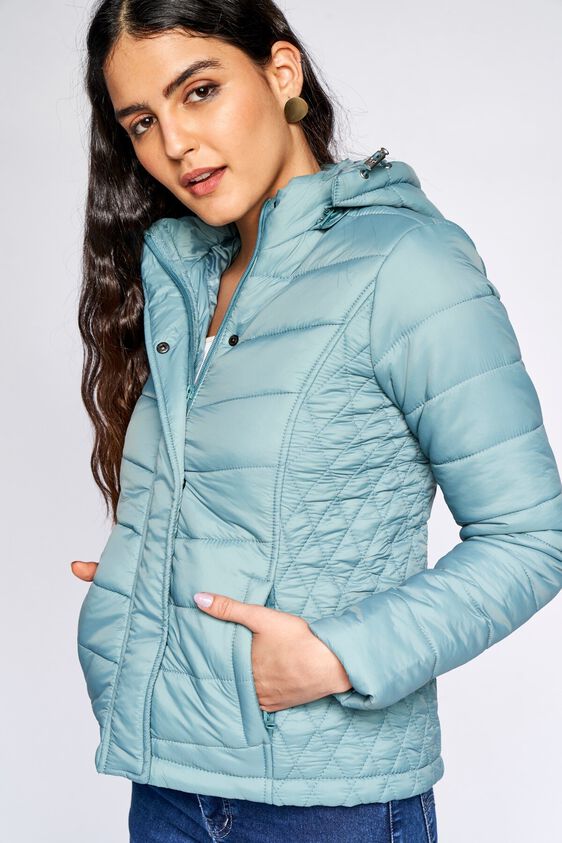 1 - Teal Solid Straight Jacket, image 1