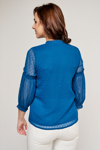 Teal Solid Blouson Top, Teal, image 5
