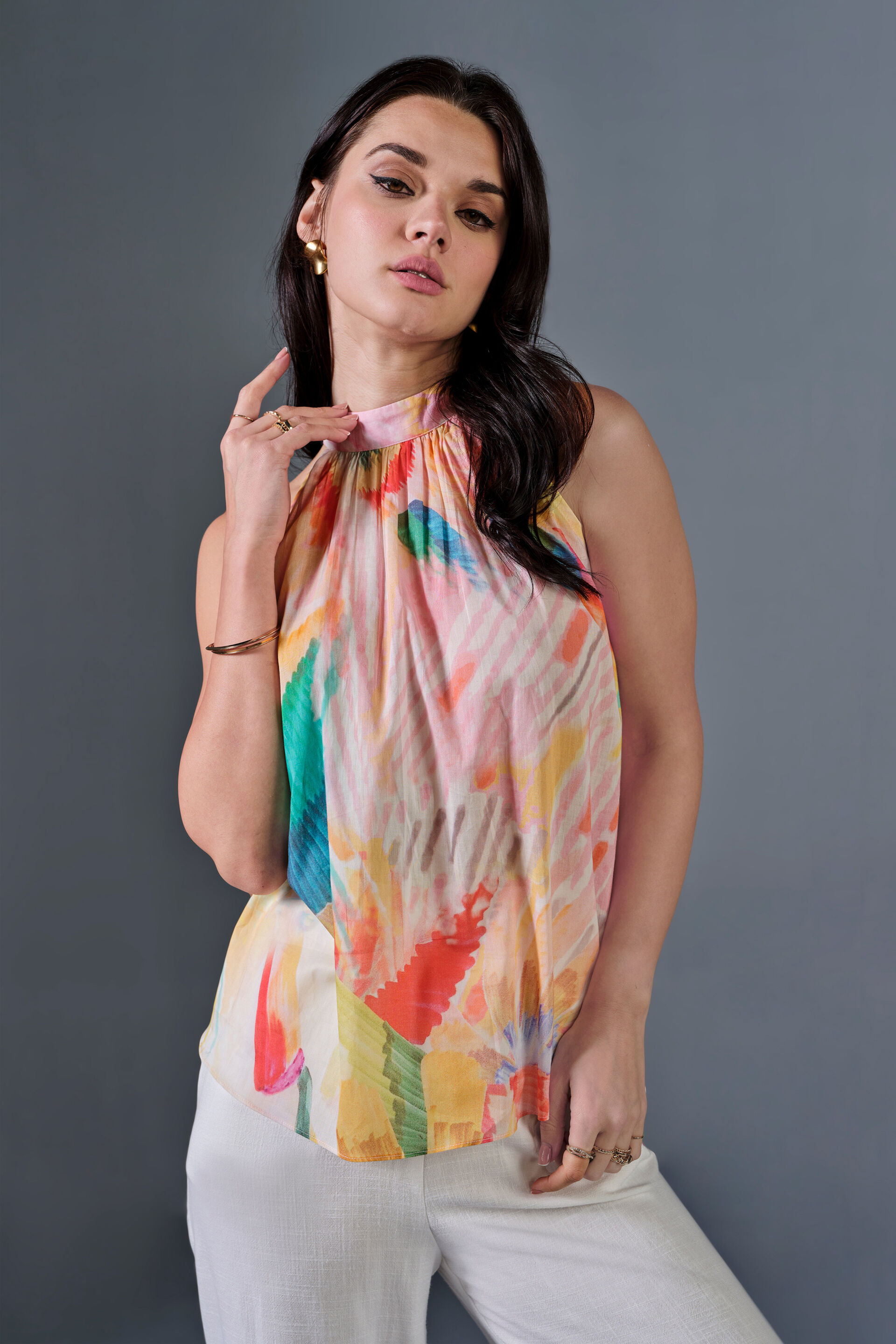 High Tea Cotton Top, Pink, image 6