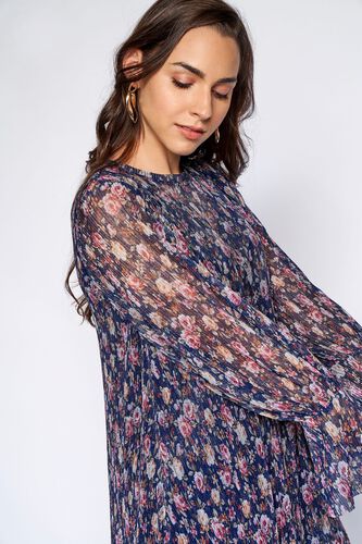 7 - Navy Floral A-Line Dress, image 7