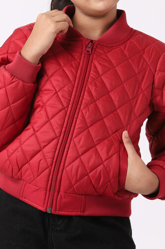 Red Self Design Straight Jacket, Red, image 5
