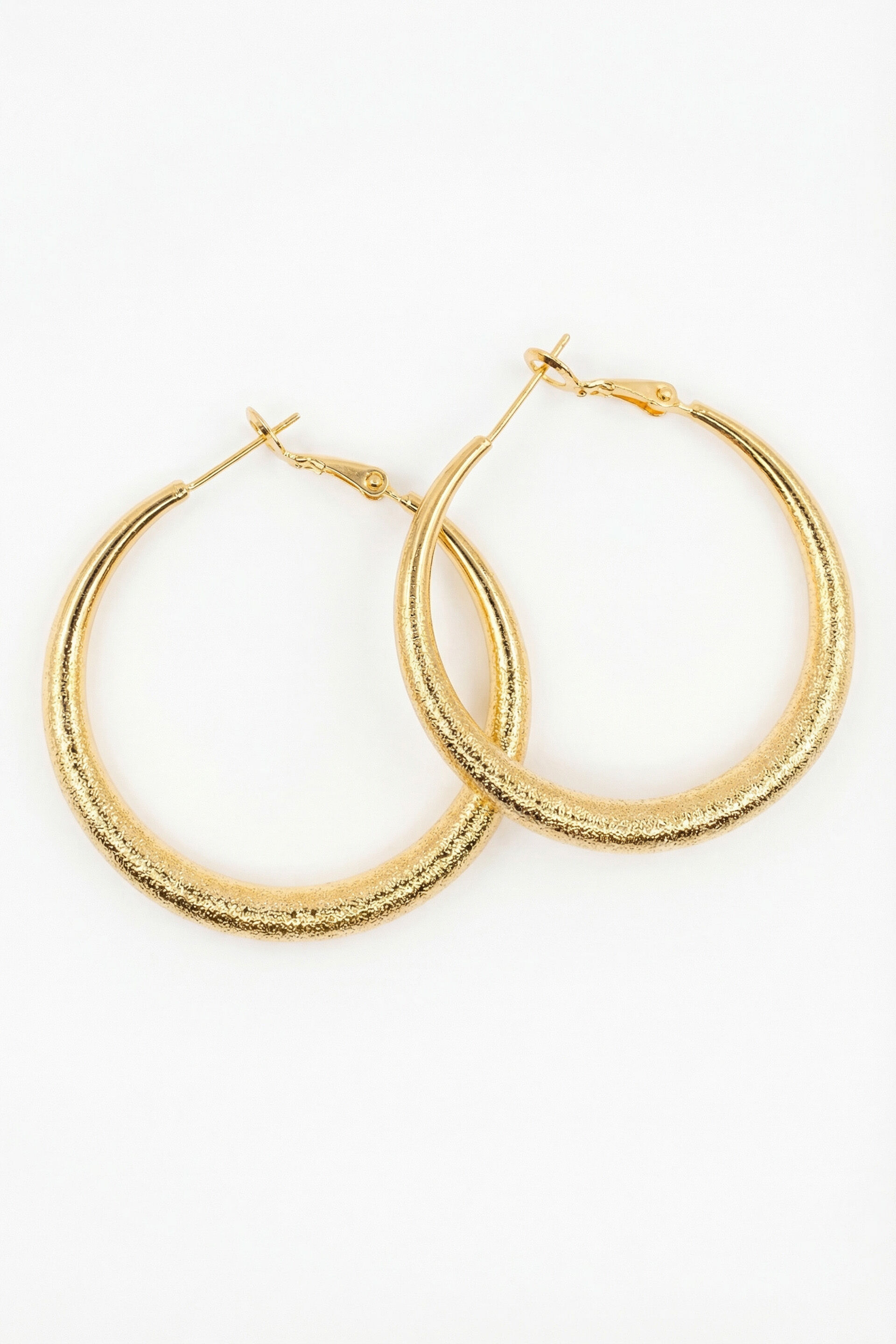 Shimmery Golden Hoop Earrings, , image 2