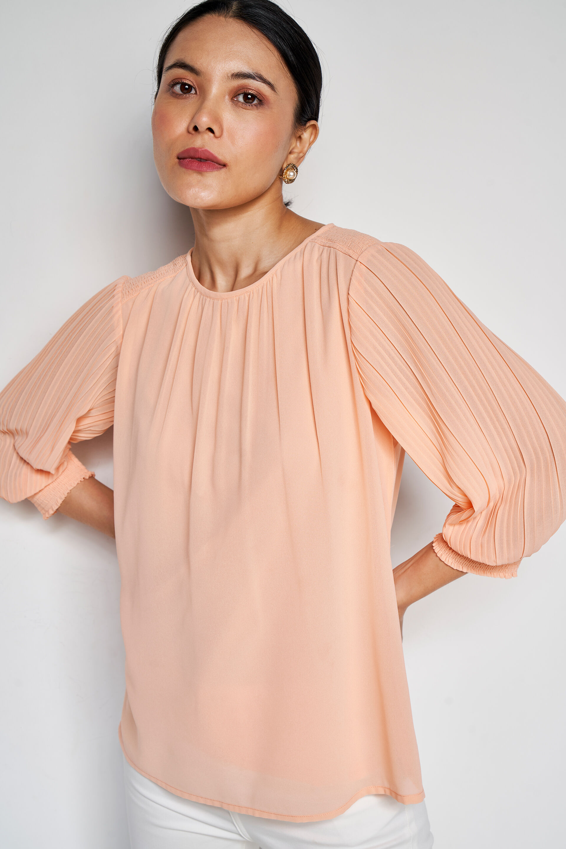 Luminous Straight Top, Peach, image 1