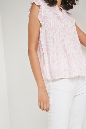 White Geometric Straight Top, White, image 6