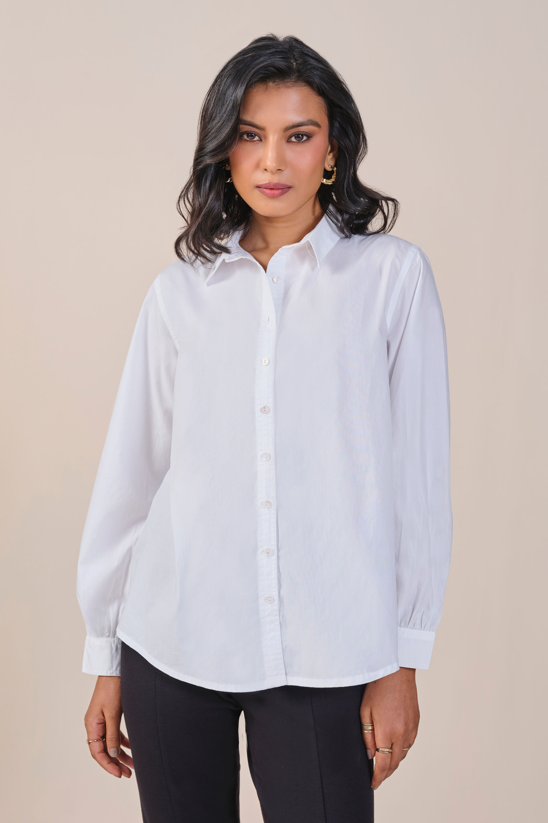 Glow on Cotton Shirt, White, image 1