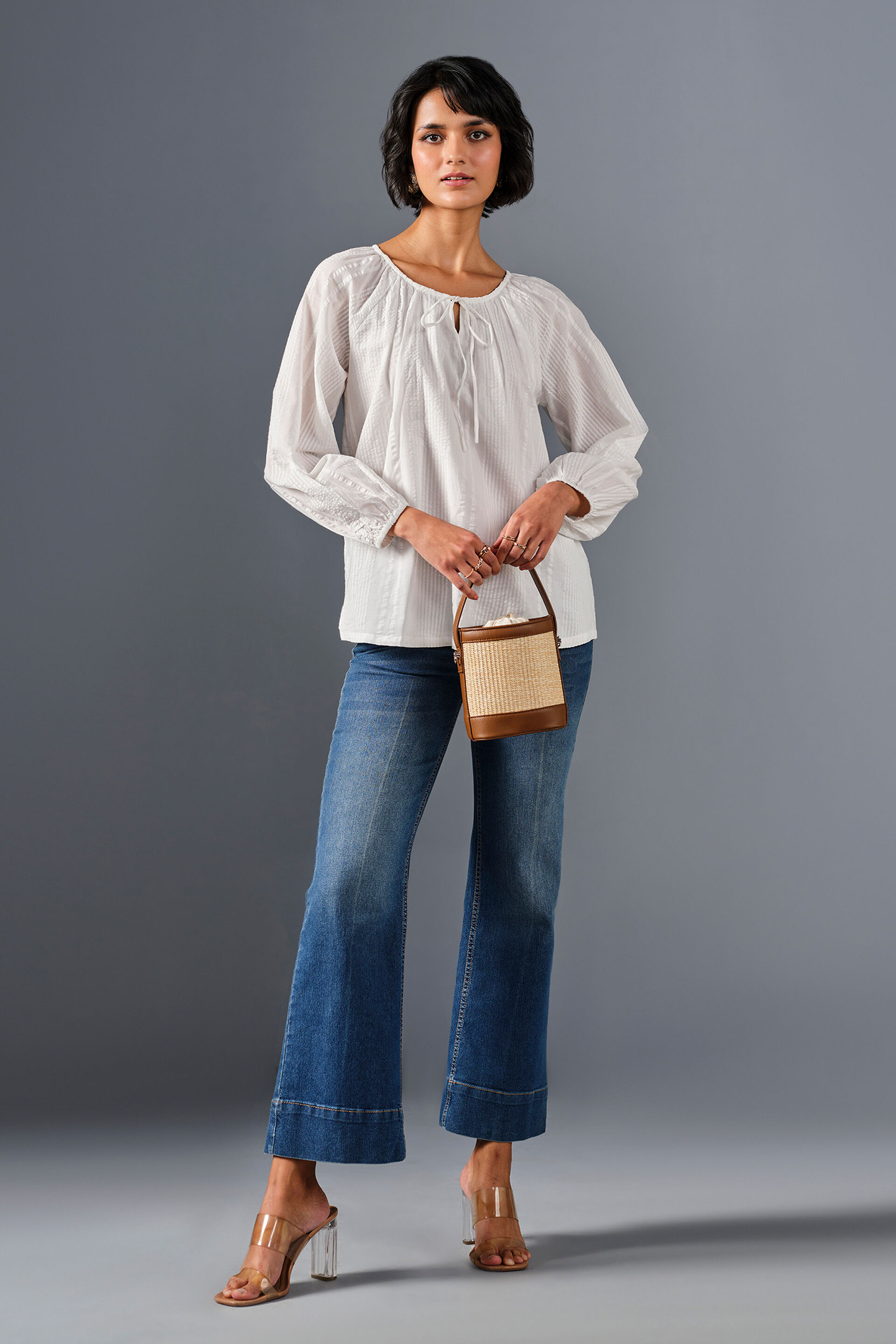 Breezy Day Cotton Top, White, image 2