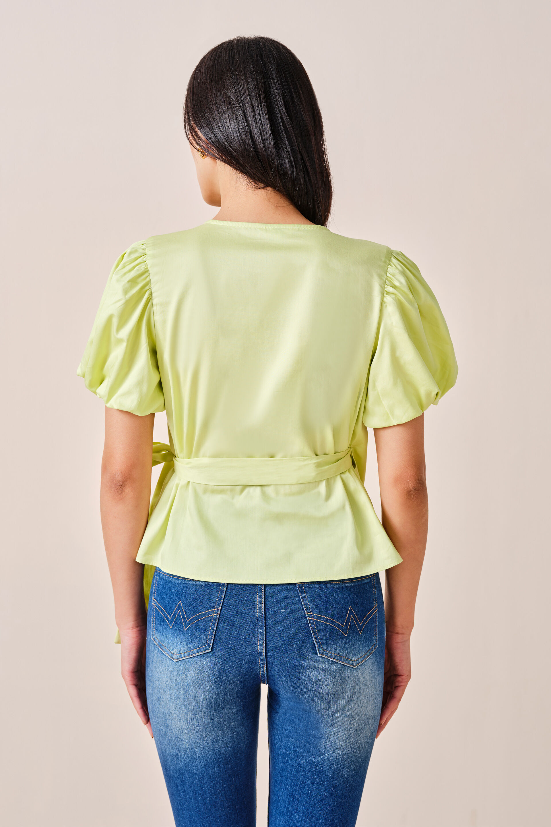 Cecilia Cotton Top, Lime Green, image 5